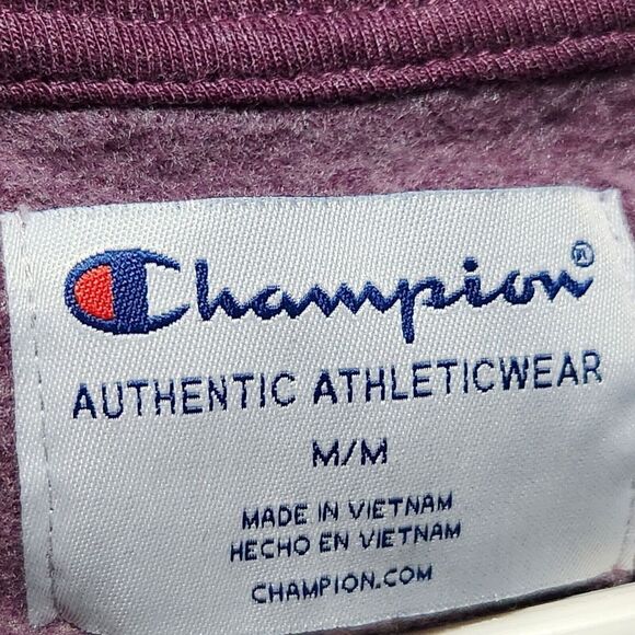 Champion Hoodie Jacket size Medium Color Plum Athletic - Picture 7 of 11